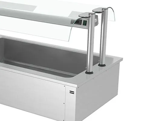 Ice tubs—with sneeze guards on both sides