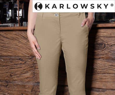 KARLOWSKY | Damen 5-Pocket Hose Kieselgrau