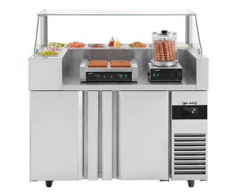 Mobile Zubereitungstische mit Hotdoggerät