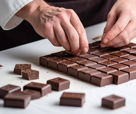 Cortador de chocolate e estrutura de corte