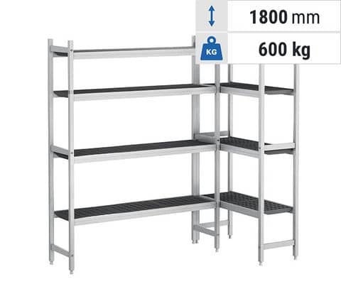 Système d’étagères SILAS – aluminium/plastique