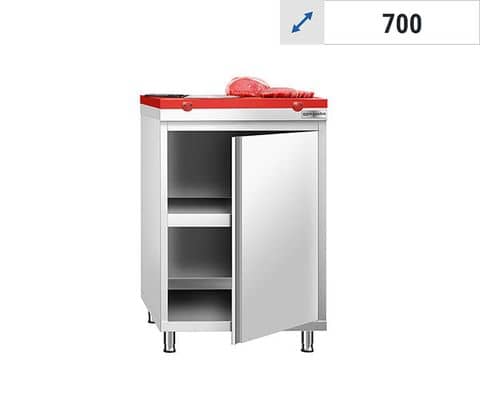 Arbeitsschrank mit Schneideplatte Rot - 700 tief