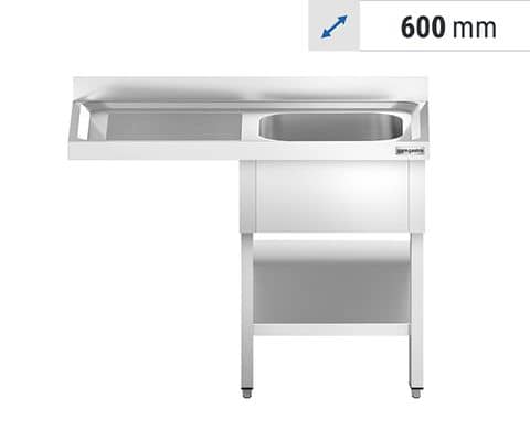 Spülmaschinentische 1 Becken - Tiefe 600 mm