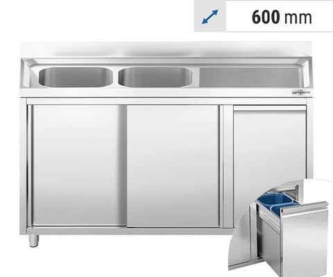 Spülschränke mit Einbauelementen - 2 Becken - 600